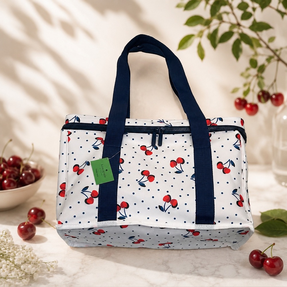 *New* Kate Spade Navy and Red Cherry Patterned Cooler Bag